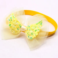 10pcs Lace Dog Bowties Sequin Angel Wing Fashion