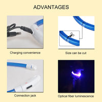 Led Pet Collar Luminous Usb 3 Modes Led Light