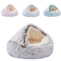 Plush Pet Cat Bed Round Cushion