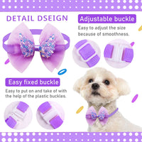 10pcs Lace Dog Bowties Sequin Angel Wing Fashion