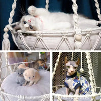 Pet Hammock Cat Swing Hand Woven Cotton Rope