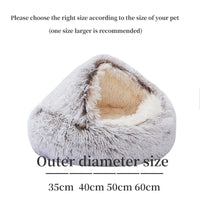 Plush Pet Cat Bed Round Cushion