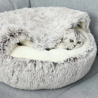 Plush Pet Cat Bed Round Cushion